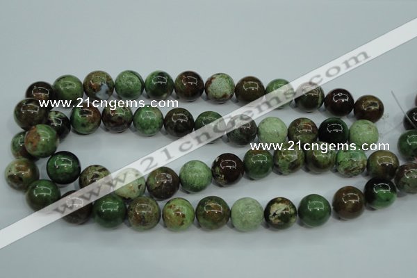 COP655 15.5 inches 14mm round green opal gemstone beads