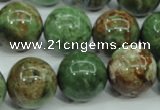 COP657 15.5 inches 18mm round green opal gemstone beads wholesale