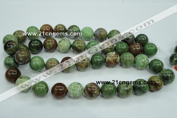 COP657 15.5 inches 18mm round green opal gemstone beads wholesale