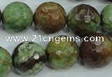 COP666 15.5 inches 16mm faceted round green opal gemstone beads