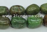 COP672 15.5 inches 12*16mm nuggets green opal gemstone beads