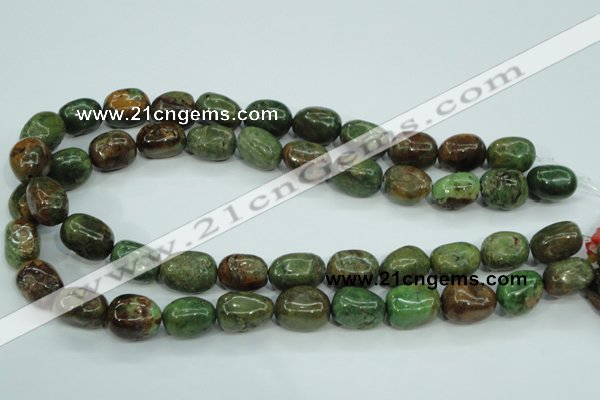 COP672 15.5 inches 12*16mm nuggets green opal gemstone beads