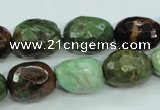 COP674 15.5 inches 12*16mm faceted nuggets green opal gemstone beads