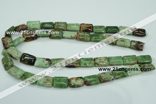 COP688 15.5 inches 13*18mm rectangle green opal gemstone beads