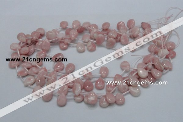 COP73 15.5 inches 10*14mm flat teardrop natural pink opal beads