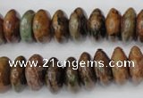 COP753 15.5 inches 7*14mm rondelle green opal gemstone beads