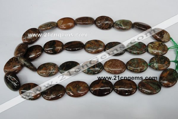 COP758 15.5 inches 18*25mm oval green opal gemstone beads