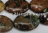 COP759 15.5 inches 20*30mm oval green opal gemstone beads