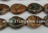 COP761 15.5 inches 15*20mm flat teardrop green opal gemstone beads