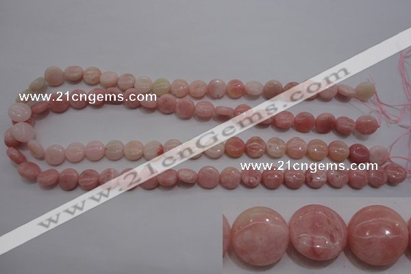 COP77 15.5 inches 10mm flat round natural pink opal gemstone beads