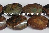 COP771 15.5 inches 18*25mm twisted octagonal green opal gemstone beads