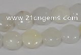 COP904 15.5 inches 12mm flat round natural white opal gemstone beads