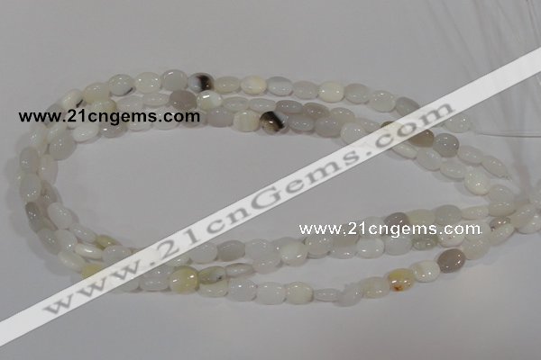 COP906 15.5 inches 8*10mm oval natural white opal gemstone beads