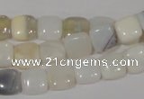 COP909 15.5 inches 10*10mm square natural white opal gemstone beads