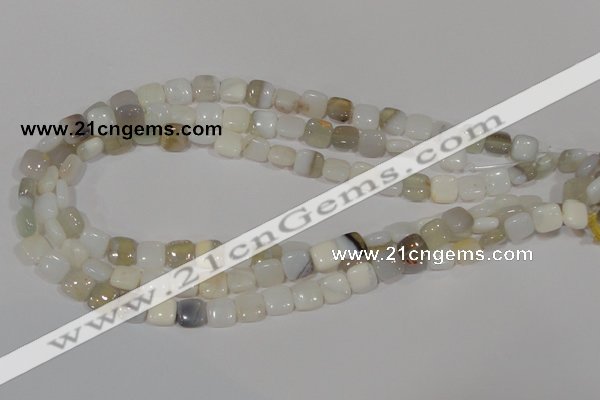 COP909 15.5 inches 10*10mm square natural white opal gemstone beads