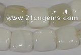 COP910 15.5 inches 14*14mm square natural white opal gemstone beads