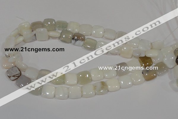 COP910 15.5 inches 14*14mm square natural white opal gemstone beads