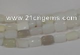 COP911 15.5 inches 6*8mm rectangle natural white opal gemstone beads