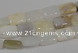 COP912 15.5 inches 10*14mm rectangle natural white opal gemstone beads