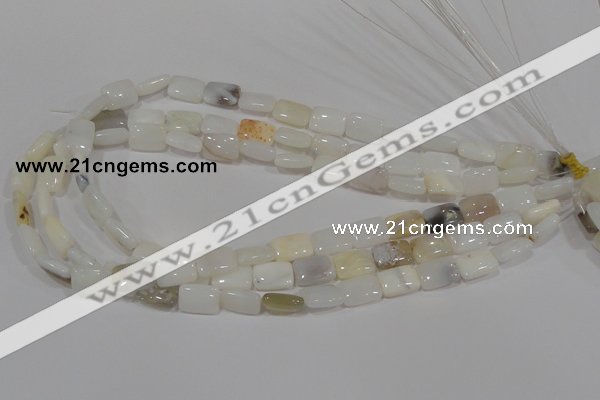 COP912 15.5 inches 10*14mm rectangle natural white opal gemstone beads