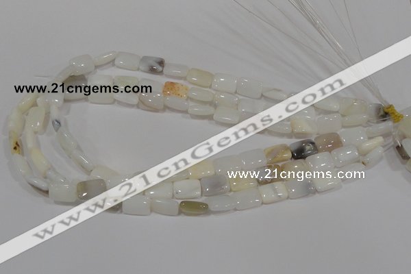 COP913 15.5 inches 12*16mm rectangle natural white opal gemstone beads