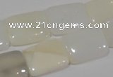 COP915 15.5 inches 15*20mm rectangle natural white opal gemstone beads