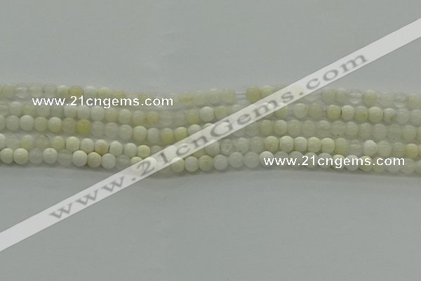 COP920 15.5 inches 4mm round white opal gemstone beads