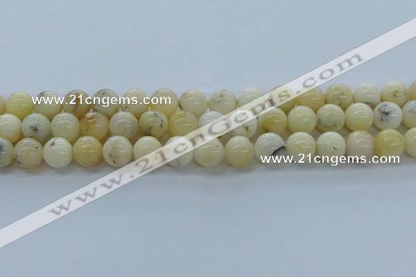 COP924 15.5 inches 12mm round white opal gemstone beads