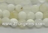 COP931 15.5 inches 6mm faceted round white opal gemstone beads