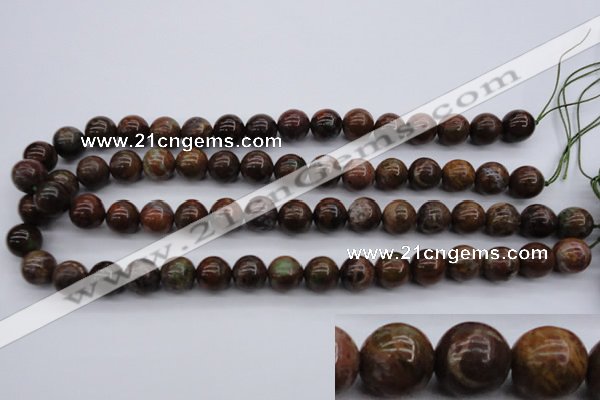 COP954 15.5 inches 12mm round green opal gemstone beads wholesale