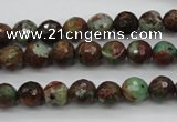 COP962 15.5 inches 8mm faceted round green opal gemstone beads