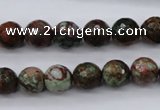 COP965 15.5 inches 14mm faceted round green opal gemstone beads