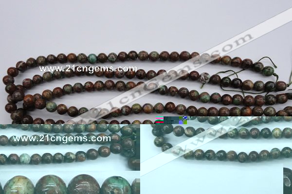 COP985 15.5 inches 6mm round green opal gemstone beads wholesale