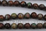 COP986 15.5 inches 8mm round green opal gemstone beads wholesale