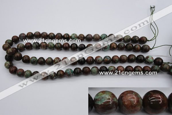 COP987 15.5 inches 10mm round green opal gemstone beads wholesale