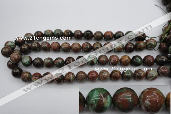 COP989 15.5 inches 14mm round green opal gemstone beads wholesale