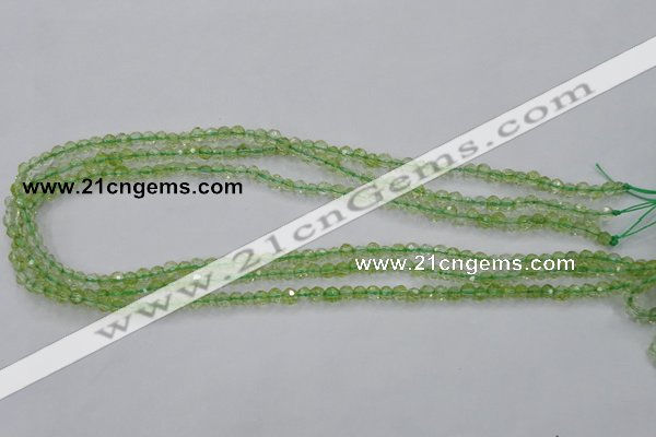 COQ10 16 inches 4mm faceted round dyed olive quartz beads wholesale