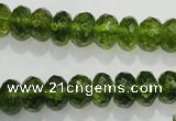 COQ101 15.5 inches 6*10mm faceted rondelle dyed olive quartz beads