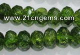 COQ102 15.5 inches 10*14mm faceted rondelle dyed olive quartz beads