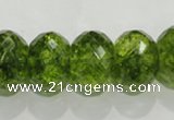 COQ104 15.5 inches 13*18mm faceted rondelle dyed olive quartz beads