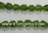 COQ116 15.5 inches 8mm faceted nuggets dyed olive quartz beads