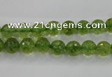 COQ12 16 inches 8mm faceted round dyed olive quartz beads wholesale