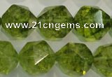 COQ120 15.5 inches 16mm faceted nuggets dyed olive quartz beads