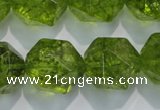 COQ121 15.5 inches 18mm faceted nuggets dyed olive quartz beads