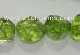 COQ125 15.5 inches 18mm nuggets dyed olive quartz beads