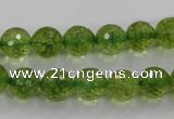 COQ16 16 inches 14mm faceted round dyed olive quartz beads wholesale