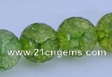 COQ18 16 inches 18mm faceted round dyed olive quartz beads wholesale