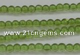 COQ201 15.5 inches 3mm - 4mm round natural olive quartz beads