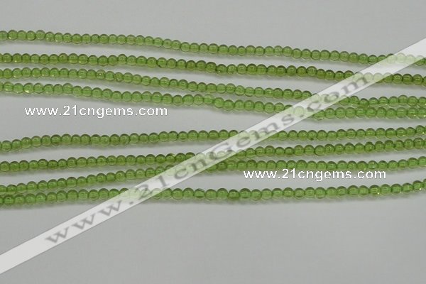 COQ201 15.5 inches 3mm - 4mm round natural olive quartz beads