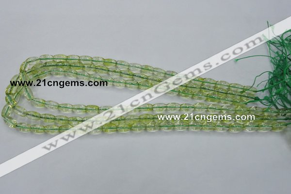 COQ21 16 inches 6*10mm rice dyed olive quartz beads wholesale